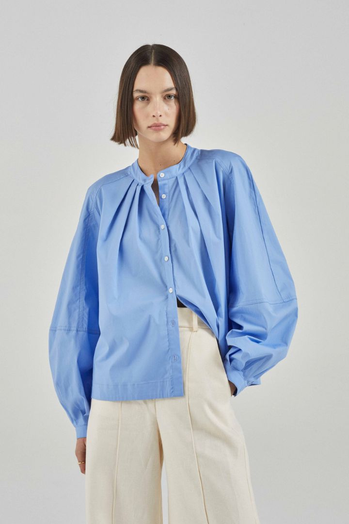 Friends with Frank - The Fallon Smock Shirt, Cornflower