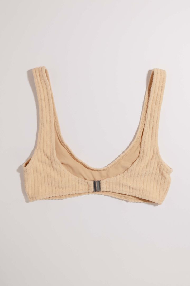 Christina MacPherson - Zulu & Zephyr - Towelling Rib Bikini Top in Beige
