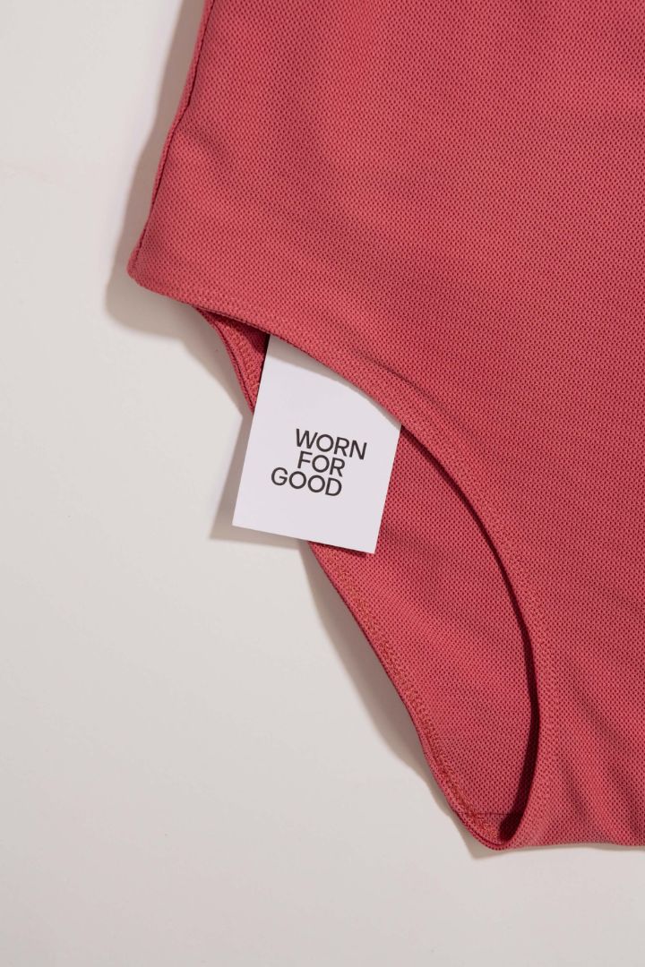 Preloved - Albus Lumen - High Boat Neck/Low Back Body Suit in Pink