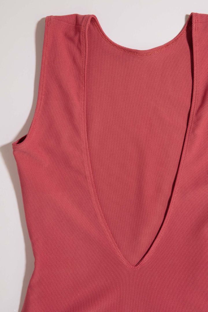 Preloved - Albus Lumen - High Boat Neck/Low Back Body Suit in Pink
