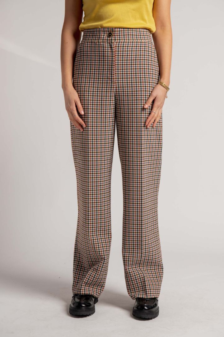 Victoria Lee - Tory Burch High-rise plaid pants