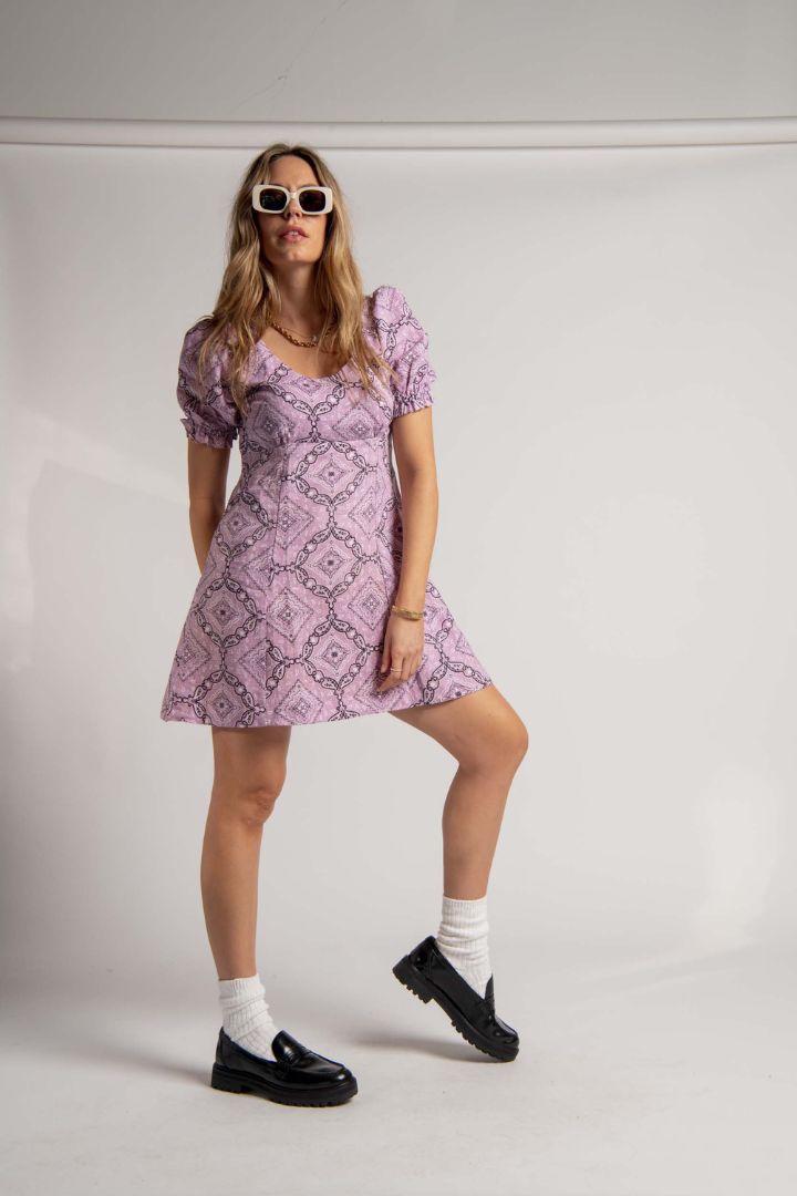 Emma Mulholland on Holiday - Mojito Dress in Bandana Purple