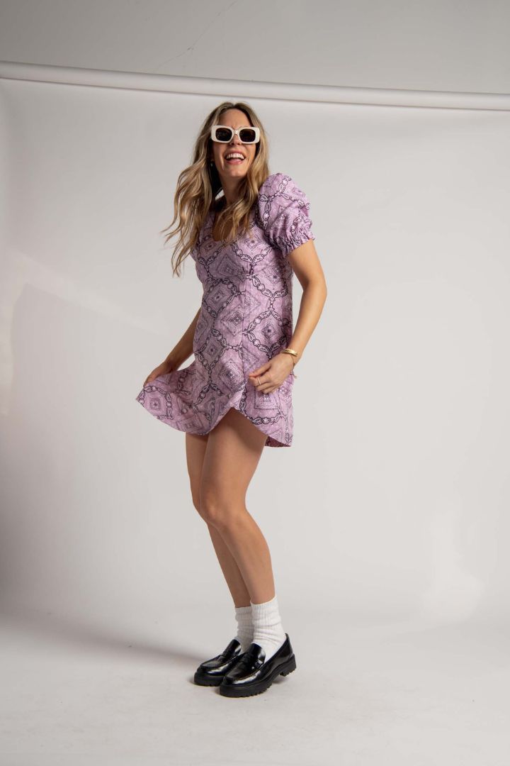 Emma Mulholland on Holiday - Mojito Dress in Bandana Purple