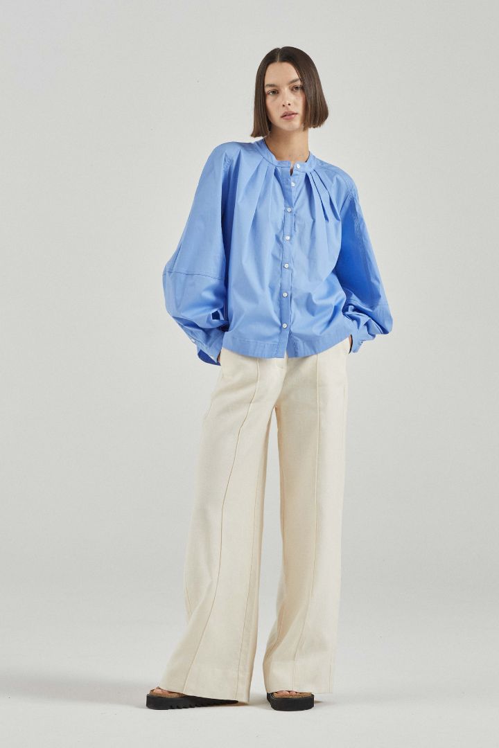 Friends with Frank - The Fallon Smock Shirt, Cornflower