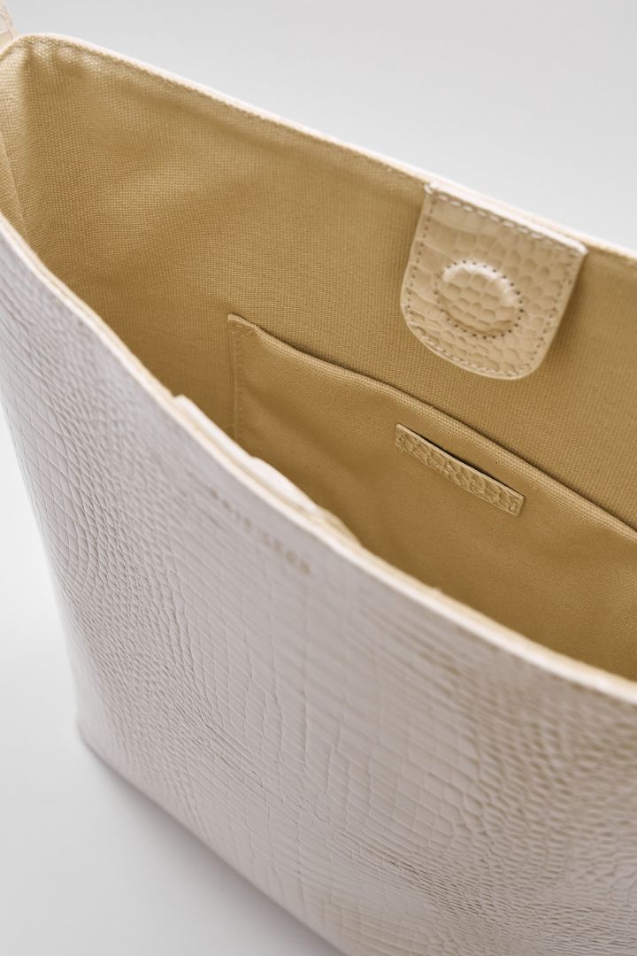 BRIE LEON - Everyday Bucket Bag in BONE BABY CROC