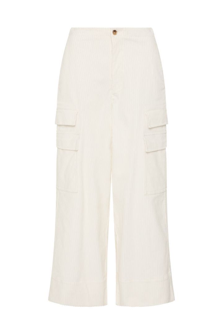 Bassike - Cord Wide Leg Utility Pant in Natural