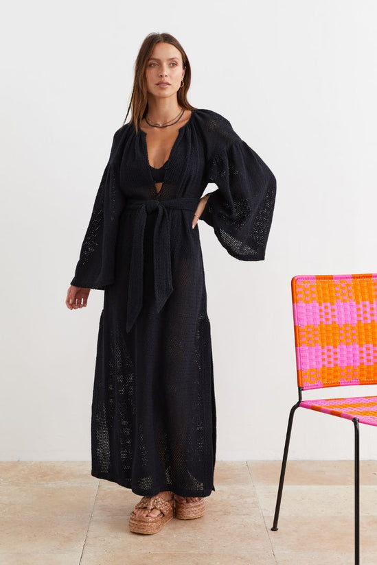 Boteh - Citrine Net Maxi Dress (Black)