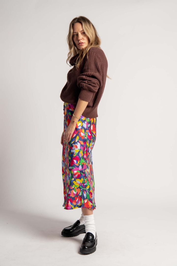 Christina MacPherson - Stylerunner - Knit Jumper with 1/4 Zip up in Chocolate