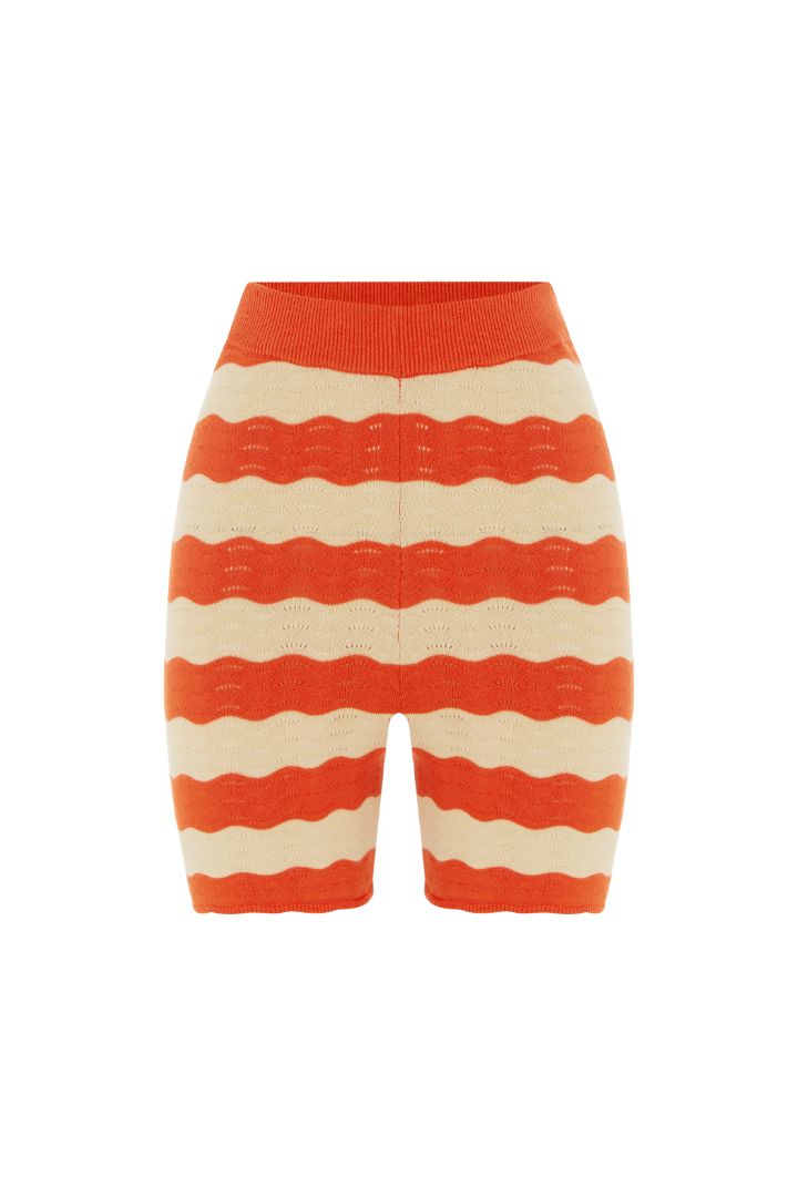 Ciao Ciao Vacation - Wavy Cotton Knit Short in Strawberries and Cream