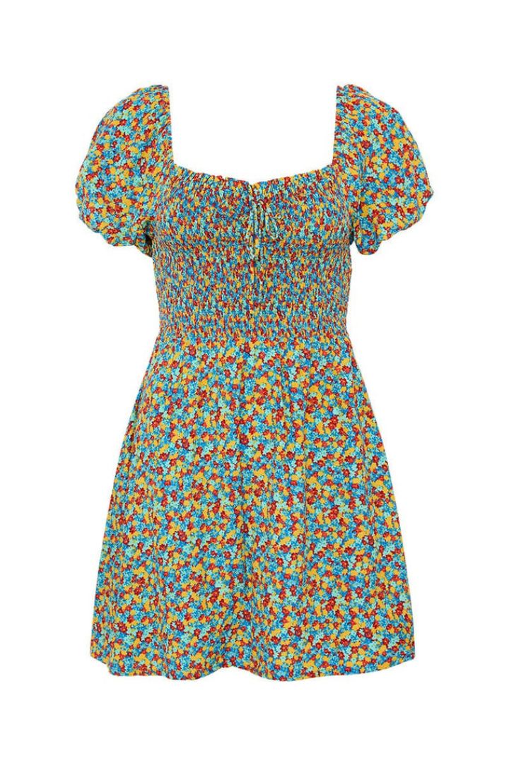 Faithfull The Brand - Domenica Mini Dress Mohina Floral Print in Blue