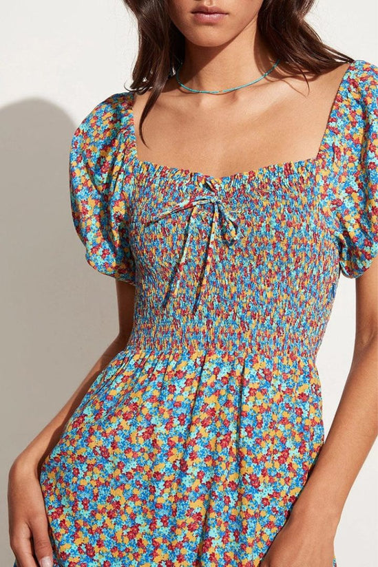 Faithfull The Brand - Domenica Mini Dress Mohina Floral Print in Blue