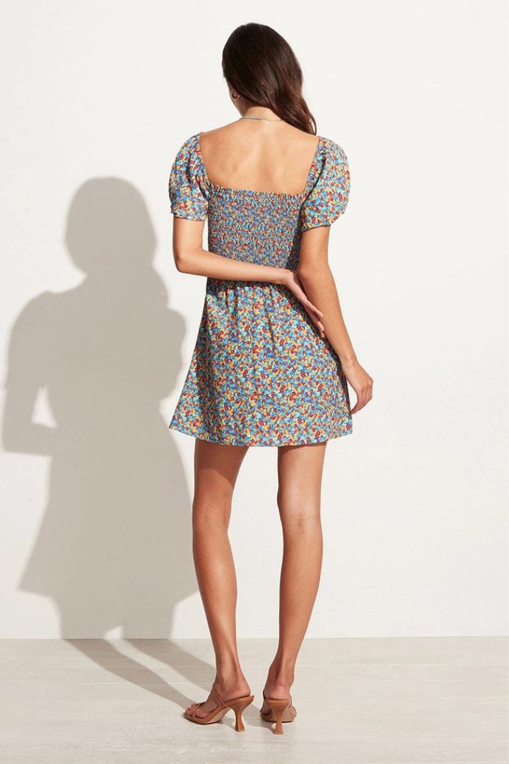 Faithfull The Brand - Domenica Mini Dress Mohina Floral Print in Blue
