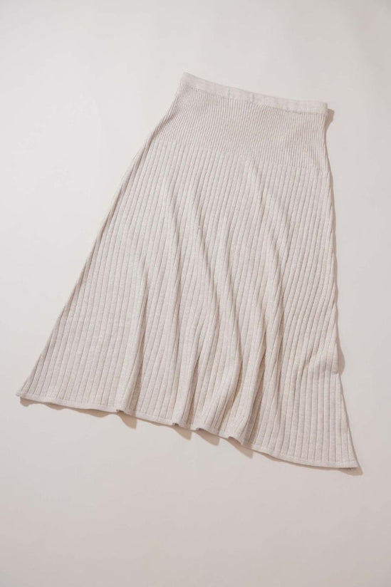 Friend of Audrey - Beige with Gold Sparkle Ribbed Skirt