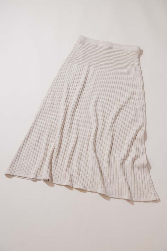 Friend of Audrey - Beige with Gold Sparkle Ribbed Skirt