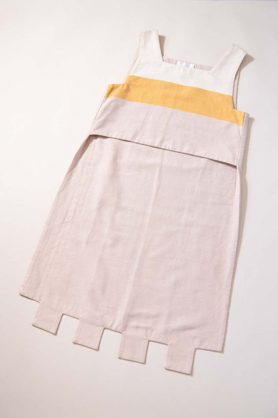 Lucy Folk - Cut-out Edge Top - Yellow and Beige