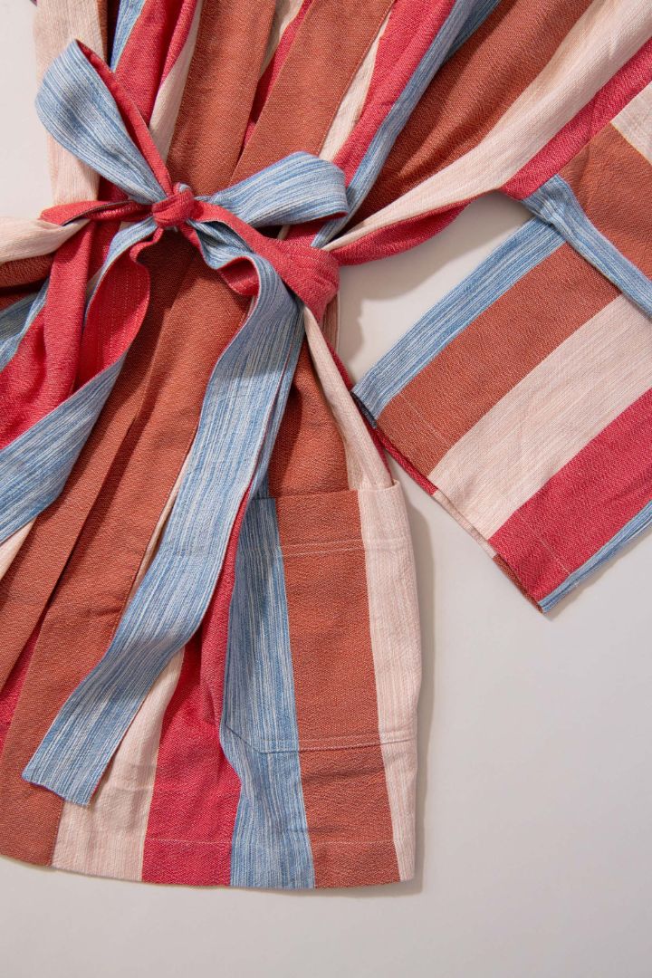 Lucy Folk - Kimono - Blue and red stripe