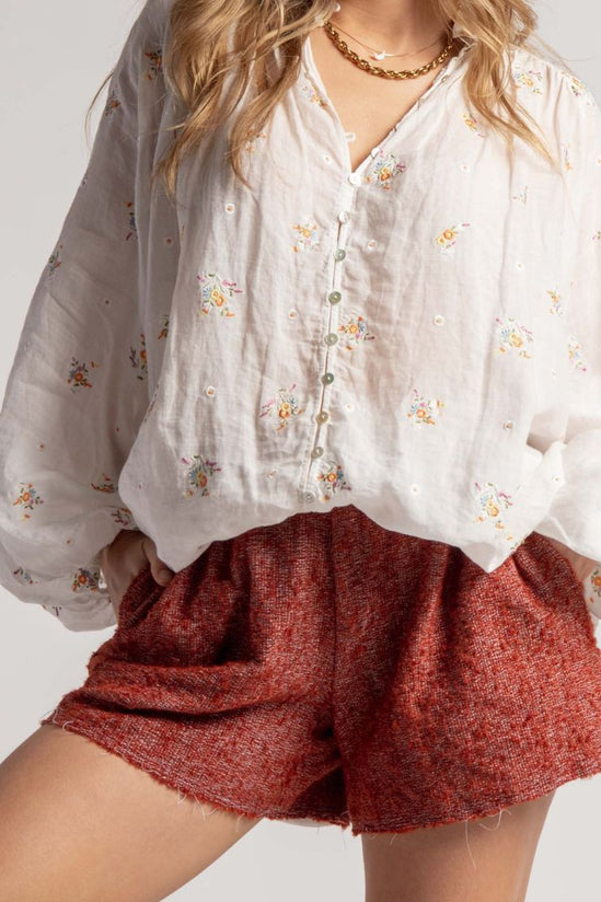 Lucy Folk - Mountainside Boiler Short in Burgundy