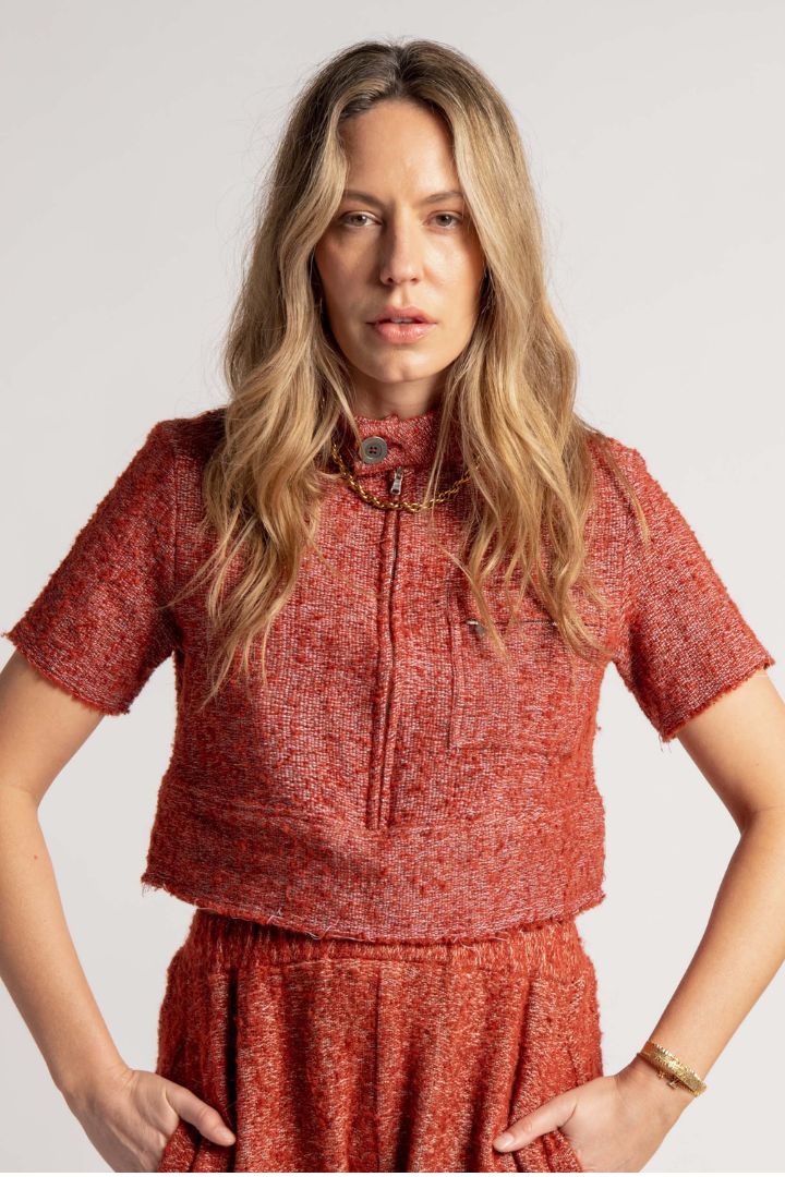 Lucy Folk - Mountainside Boiler Top in Burgundy