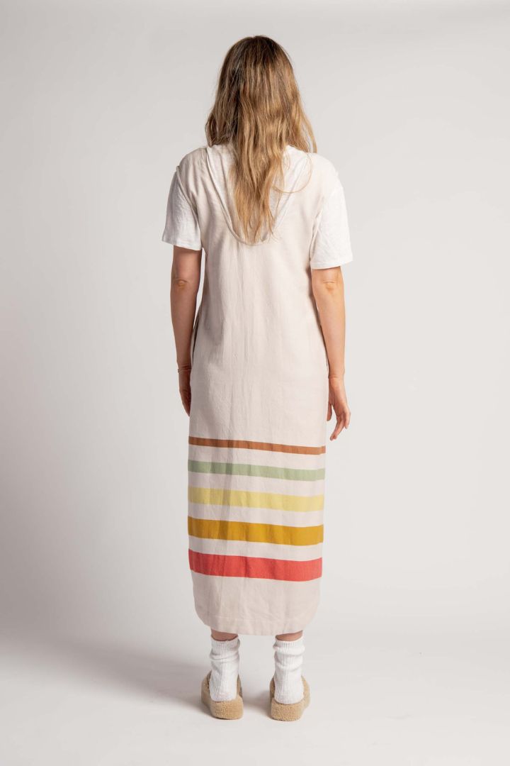 Lucy Folk - Sundown Dress in Oat w/Multi Stripe