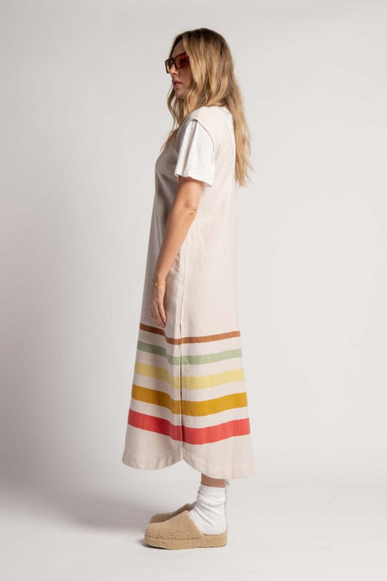 Lucy Folk - Sundown Dress in Oat w/Multi Stripe