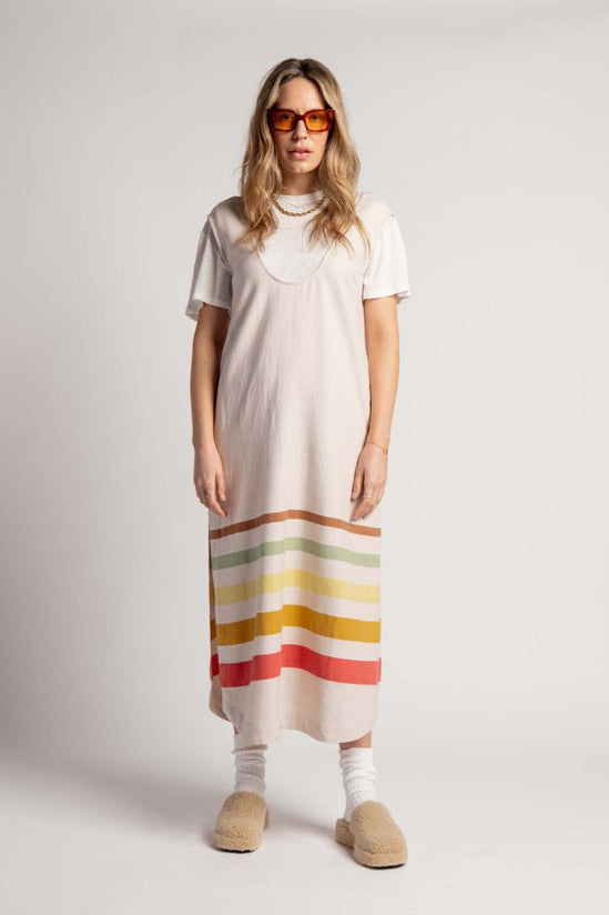 Lucy Folk - Sundown Dress in Oat w/Multi Stripe