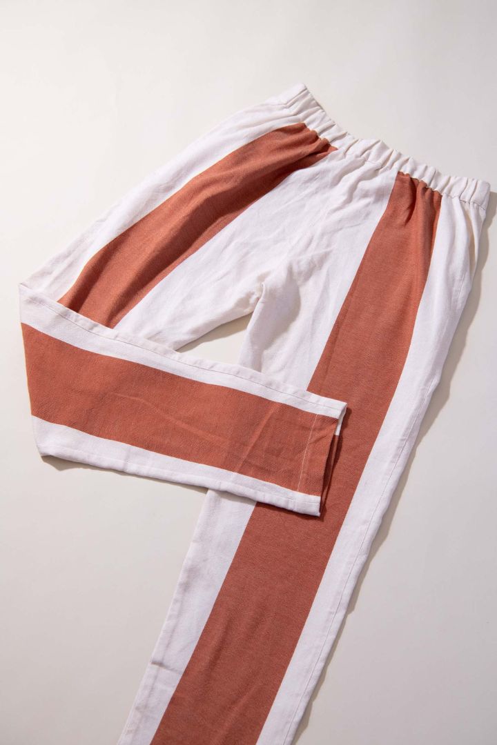 Lucy Folk - Trouser - Maroon and White