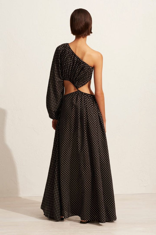 MATTEAU - Asymmetric Wave Dress in Polka Dot