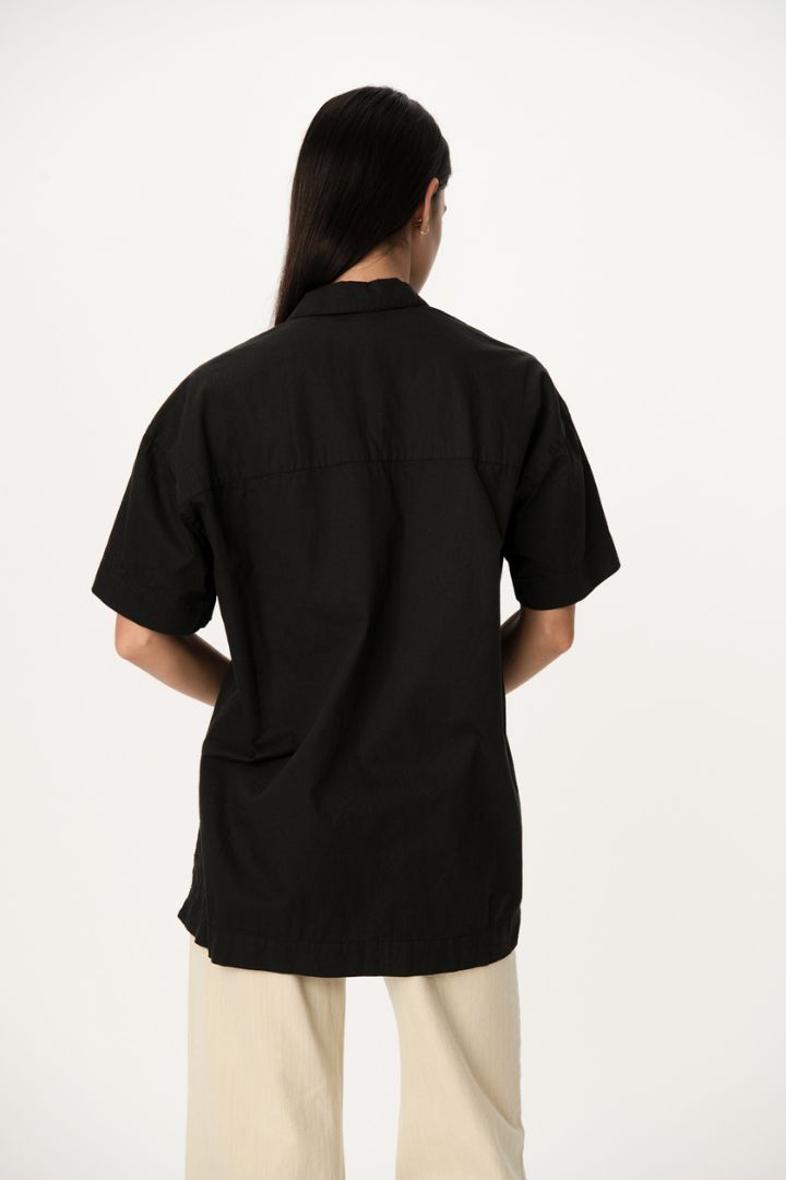 Rowie the Label - Jamie Organic Bowling Shirt in Vintage Black