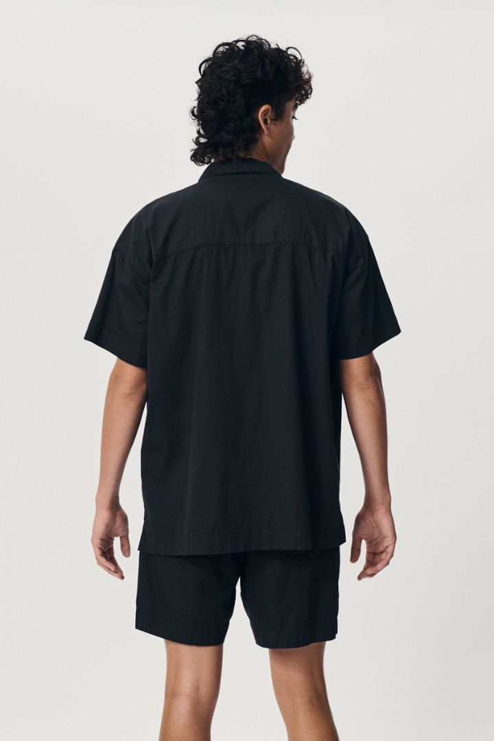 Rowie the Label - Jamie Organic Bowling Shirt in Vintage Black