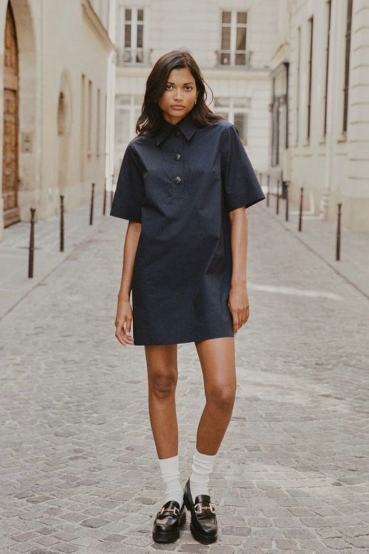 Rowie the Label - Nikita Organic Mini Dress in Navy