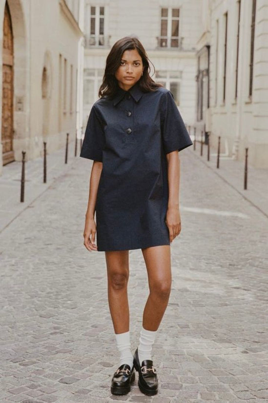 Rowie the Label - Nikita Organic Mini Dress in Navy
