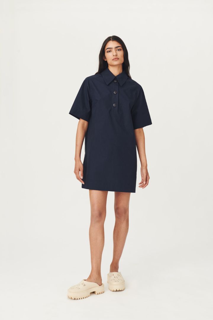 Rowie the Label - Nikita Organic Mini Dress in Navy