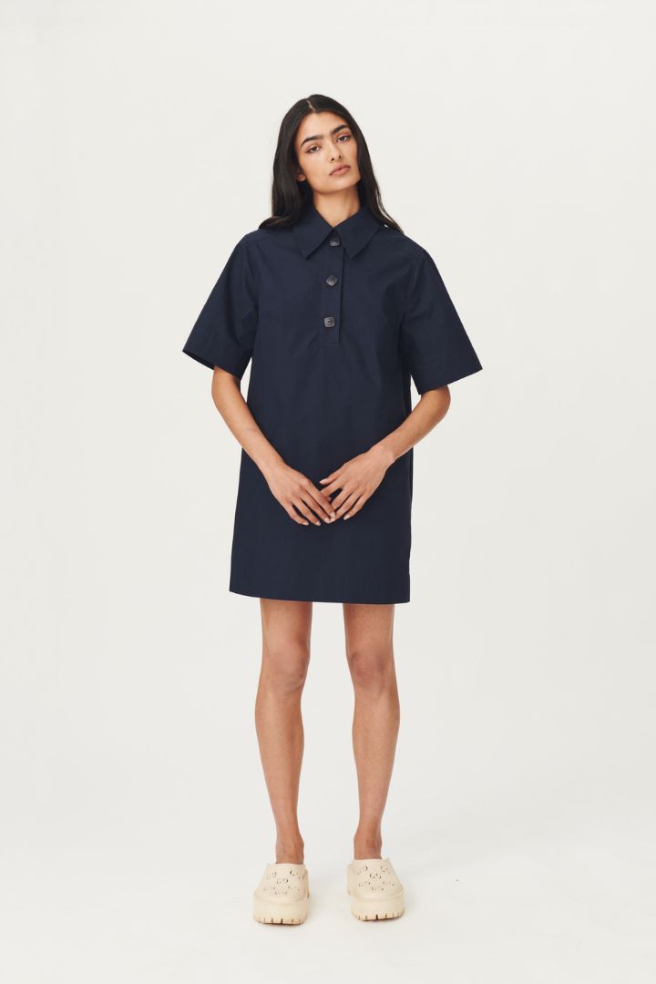 Rowie the Label - Nikita Organic Mini Dress in Navy