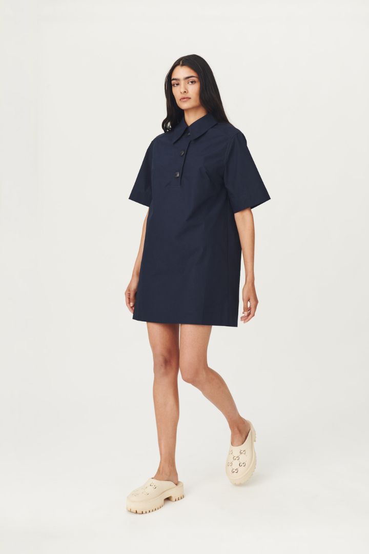 Rowie the Label - Nikita Organic Mini Dress in Navy