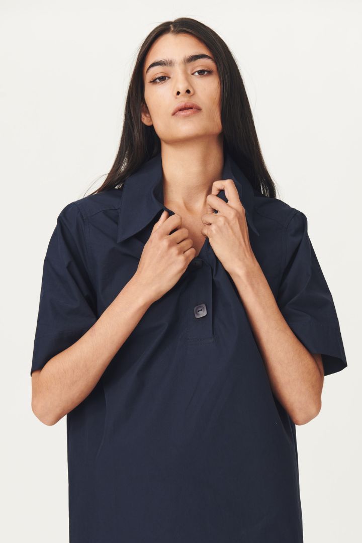 Rowie the Label - Nikita Organic Mini Dress in Navy