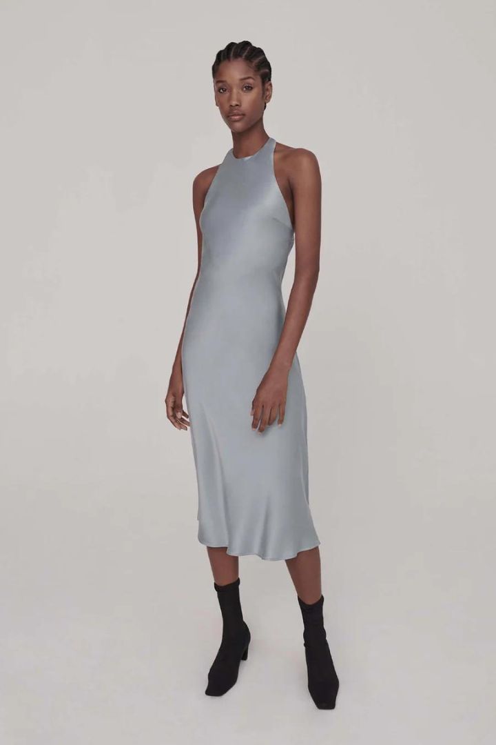 Silk Laundry - Halter Dress in Oasis