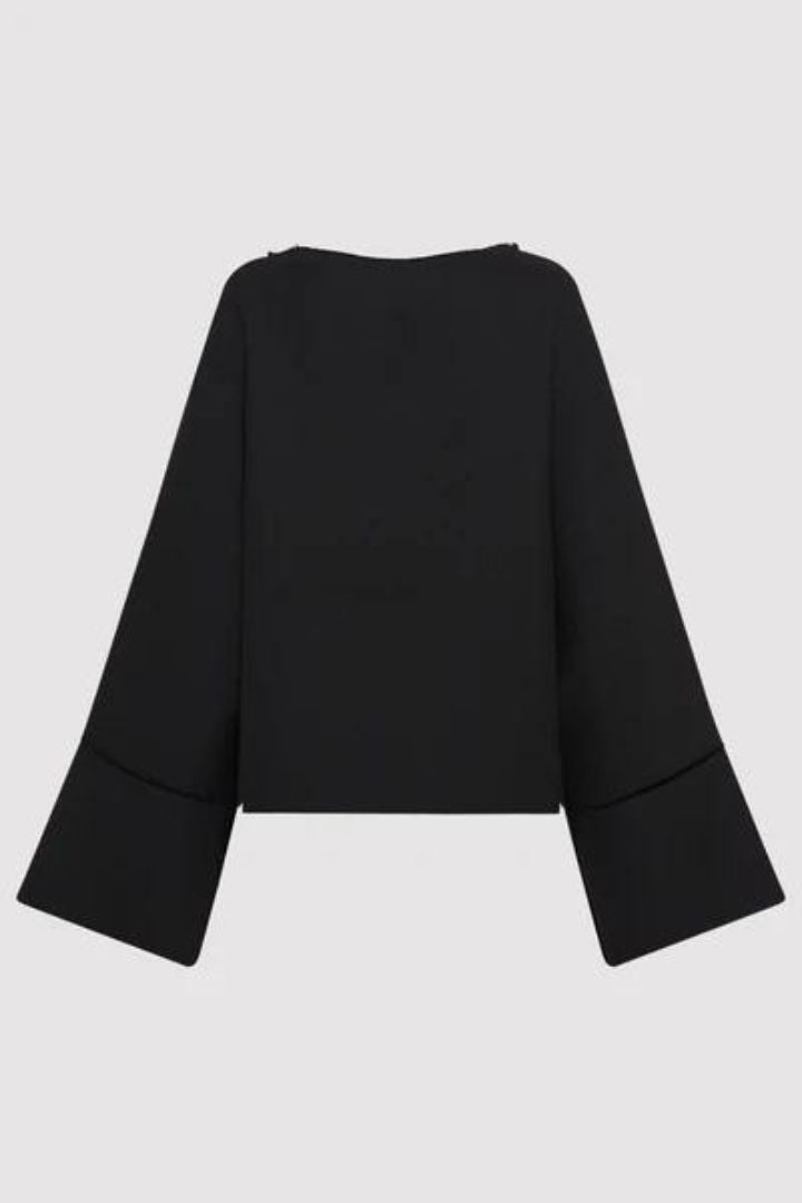 St Agni - Architectural Wool Sweater in Black