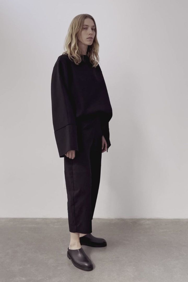 St Agni - Architectural Wool Sweater in Black