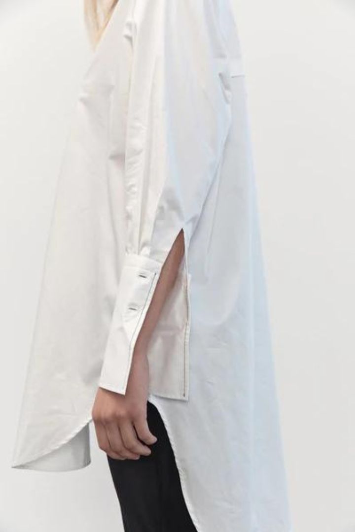 St Agni - Contrast Stitch Shirt in White