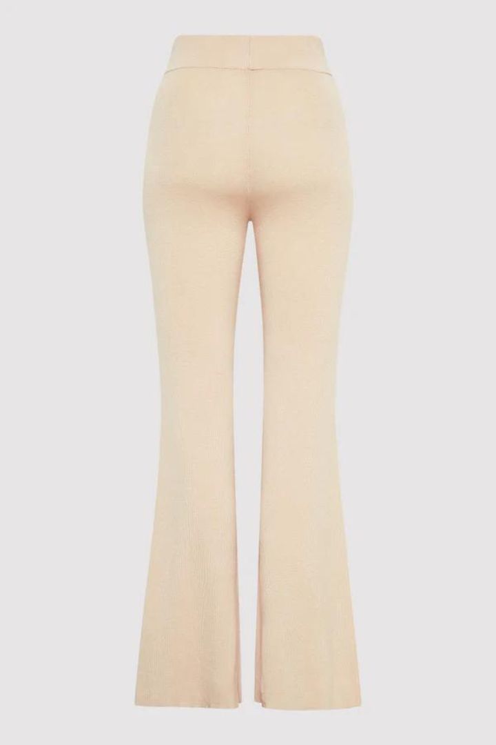 St Agni - Flared Knit Pants in Ecru