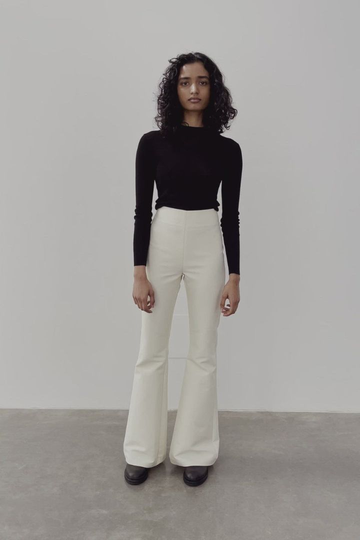 St Agni - Flared Pants in Pearl