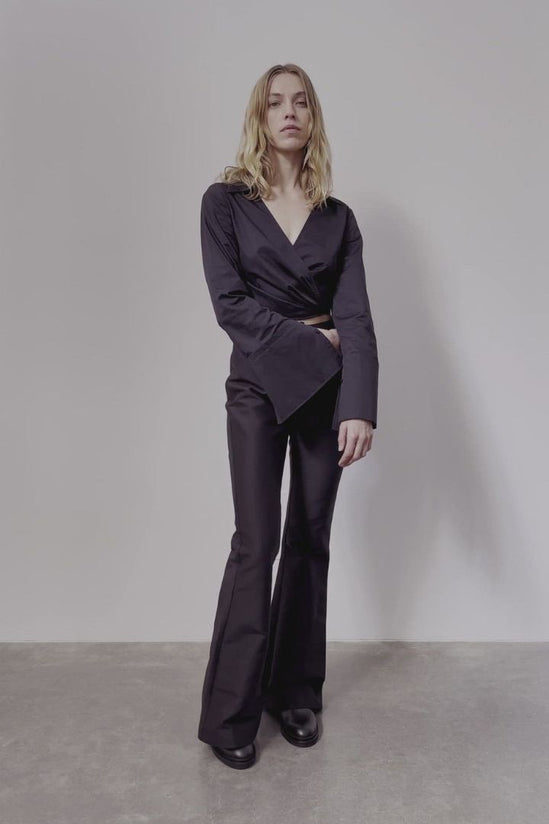 St Agni - Wrap Shirt in Black
