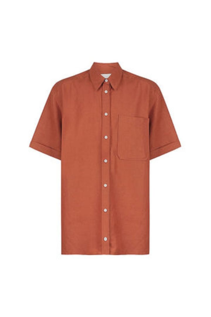 The Bali Tailor - The Hazel Silk Shirt in Rust