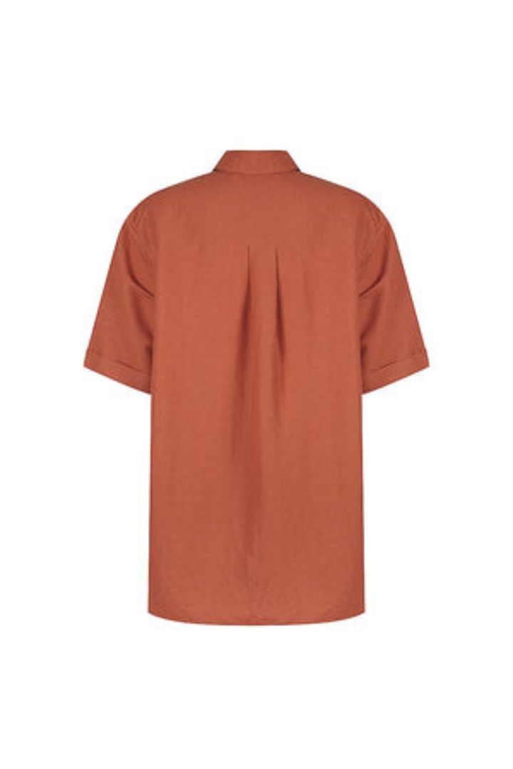 The Bali Tailor - The Hazel Silk Shirt in Rust