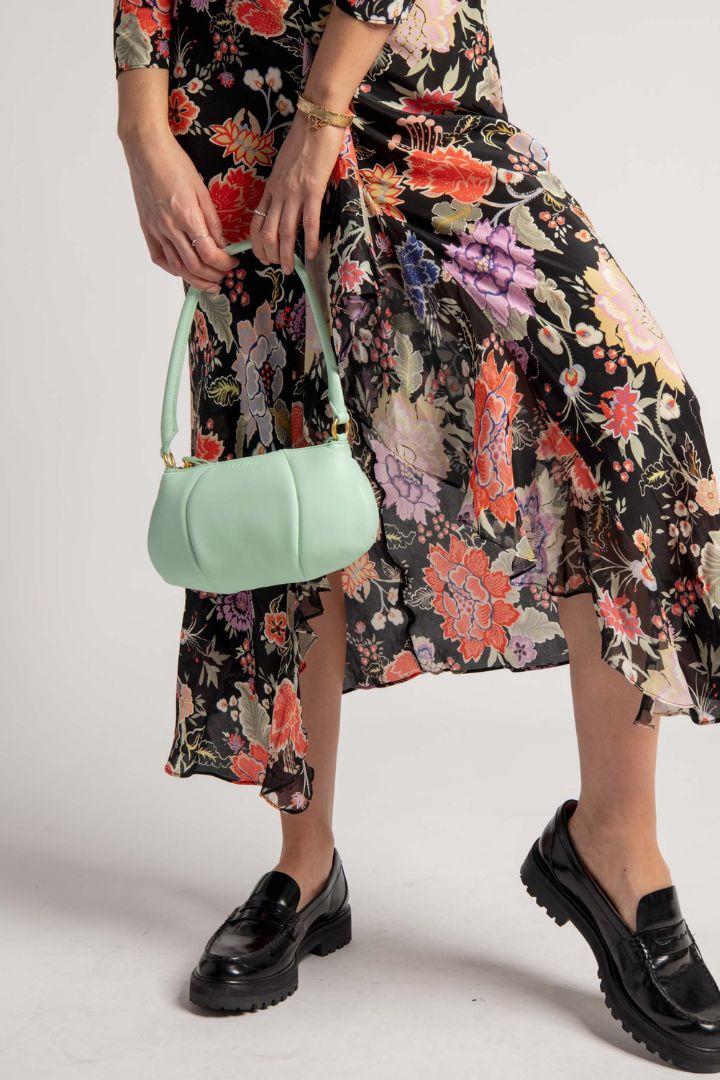 Victoria Lee - Rixo - Open Back Long Sleeve Black Based Floral Dress