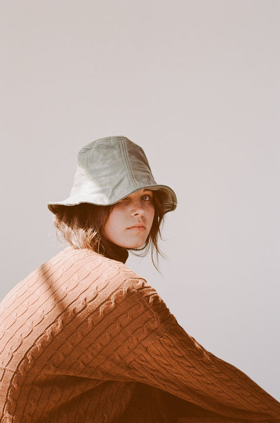 Wellington Factory - Vegan Leather Hat, Cadet Blue - Worn For Good