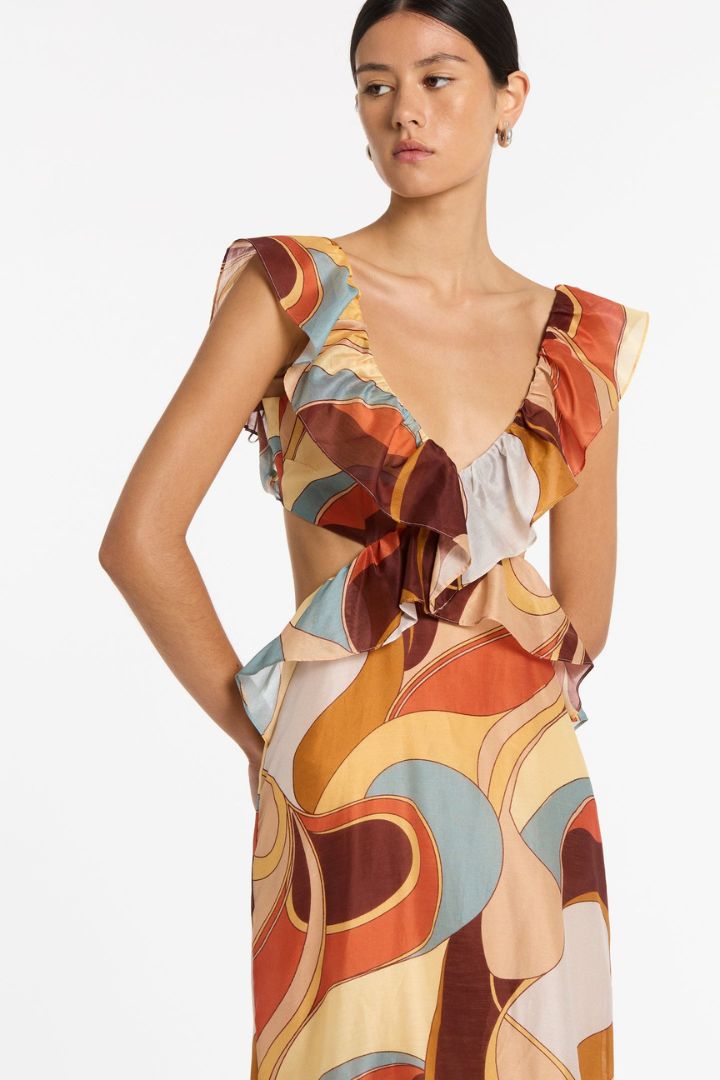 SIR. - Vista Frill Midi Dress