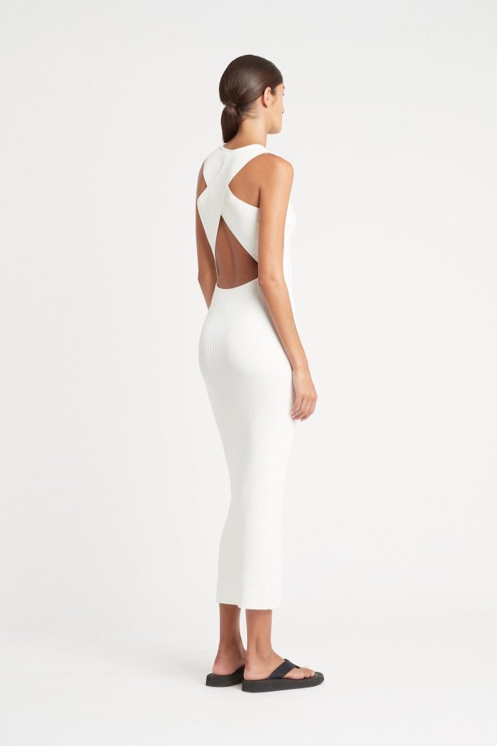 SIR. - Celena Cross Back Dress, Ivory - Worn For Good