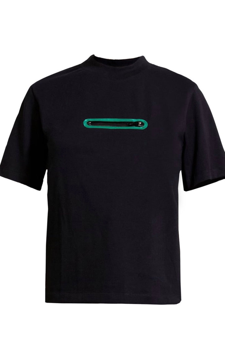 Wynn Hamlyn - Zipper T Shirt, Black - Worn For Good