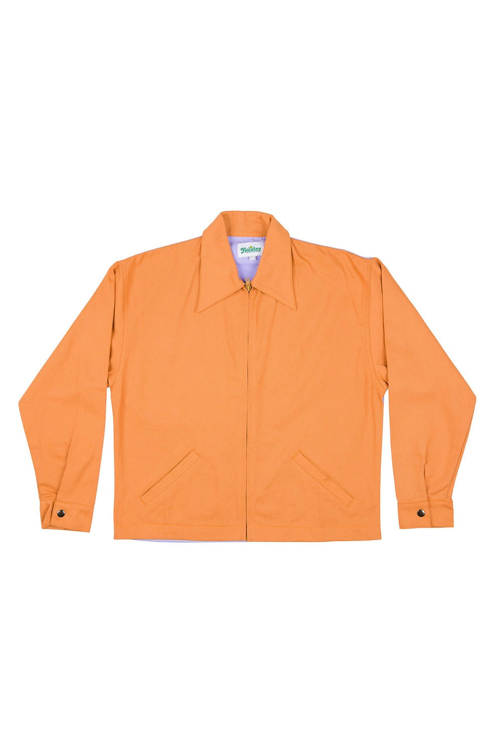 Emma Mulholland on Holiday - Bahamas Jacket, Contrast Orange and Lilac - Worn For Good